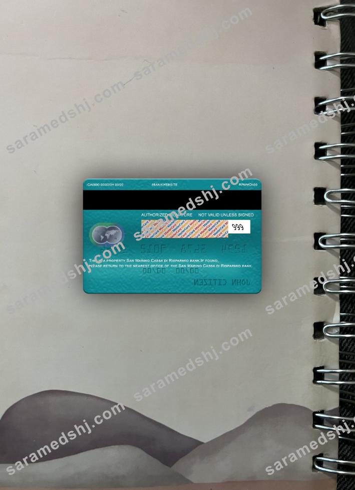 San Marino Cassa di Risparmio bank mastercard photolook back